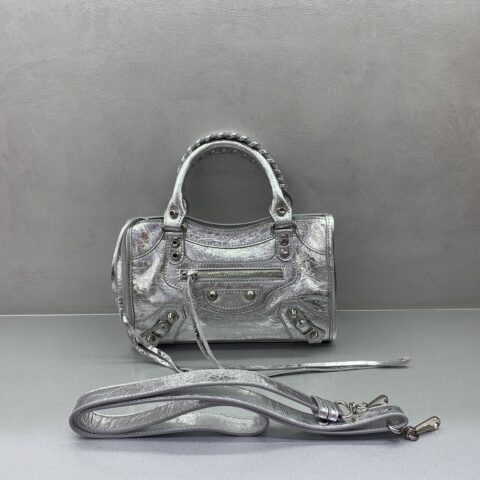 Balenciaga 最具标志性手袋Le City系列 款号：084228 【爆裂银色】 小号
