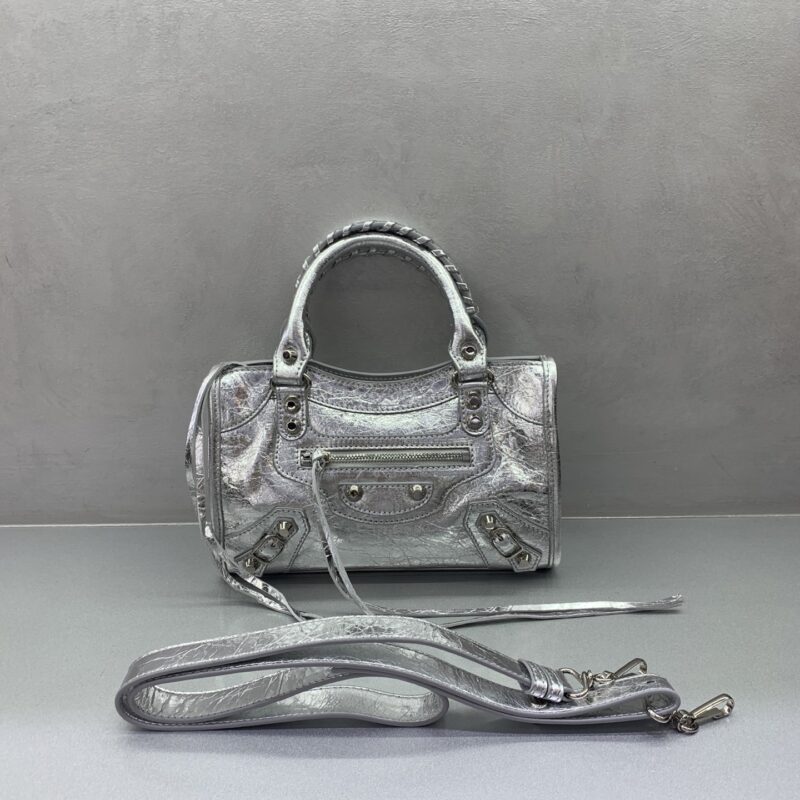 Balenciaga 最具标志性手袋Le City系列 款号：084228 【爆裂银色】 小号