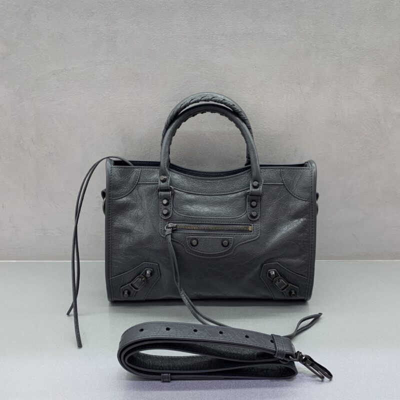 Balenciaga  最具标志性手袋Le City系列 款号；084669 【爆裂深灰色】中号