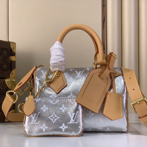 【原单精品】M2A420银色 全皮speedy枕头包 Sac Speedy P9 Bandoulière 20 手袋
