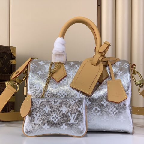 【原单精品】M2A420银色 全皮speedy枕头包 Sac Speedy P9 Bandoulière 25 手袋