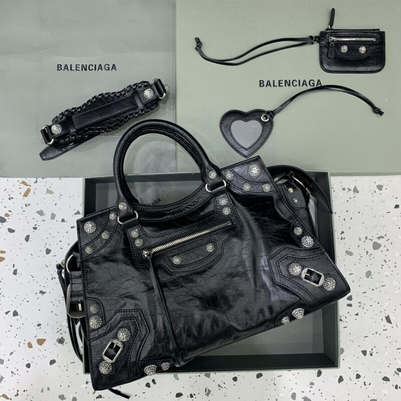 Baleciagna Neo cagole机车包 款号；638515【大号黑色钻扣】