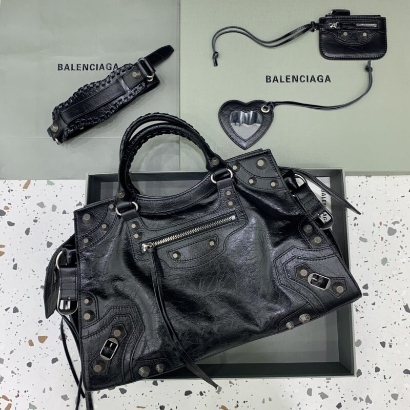 Baleciagna Neo cagole机车包 款号;638515 【大号黑色银扣】