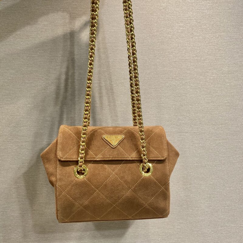 PRADA 中古翻盖款 1BD600麂皮