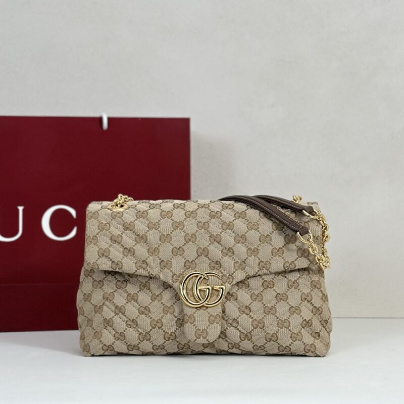 GUCCI 专柜品质，顶级原单货，实物实拍！款号850676浅杏布