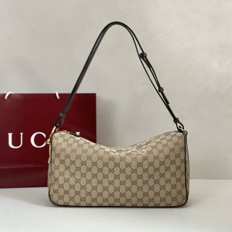 GUCCI 专柜品质，顶级原单货，实物实拍！款号862530杏布/棕皮