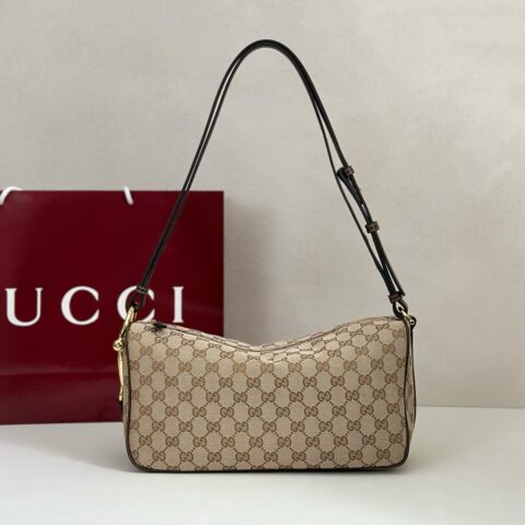 GUCCI 专柜品质，顶级原单货，实物实拍！款号860787杏布/棕皮