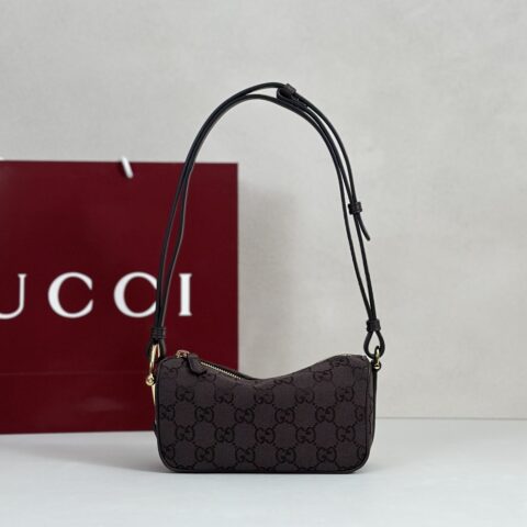 GUCCI 专柜品质，顶级原单货，实物实拍！款号860784深棕帆布
