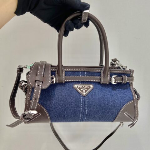 PRADA Softlux牛仔布 1BA486迷你号