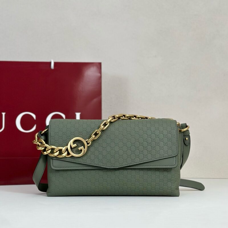 GUCCI 专柜品质，顶级原单货，实物实拍！款号857622灰绿压花