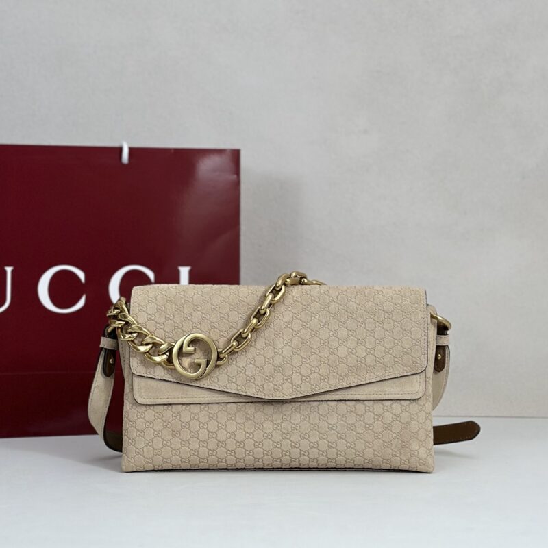 GUCCI 专柜品质，顶级原单货，实物实拍！款号857622米色反绒压