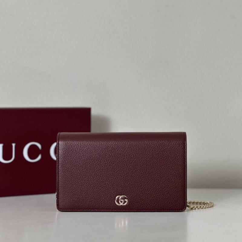 GUCCI 专柜品质，顶级原单货，实物实拍！497985酒红/浅粉