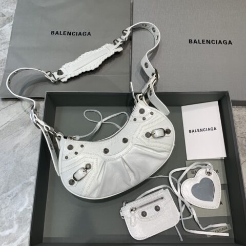 Baleciagna Le Cagole半月牙腋下包斜挎包 180607【小号】白色