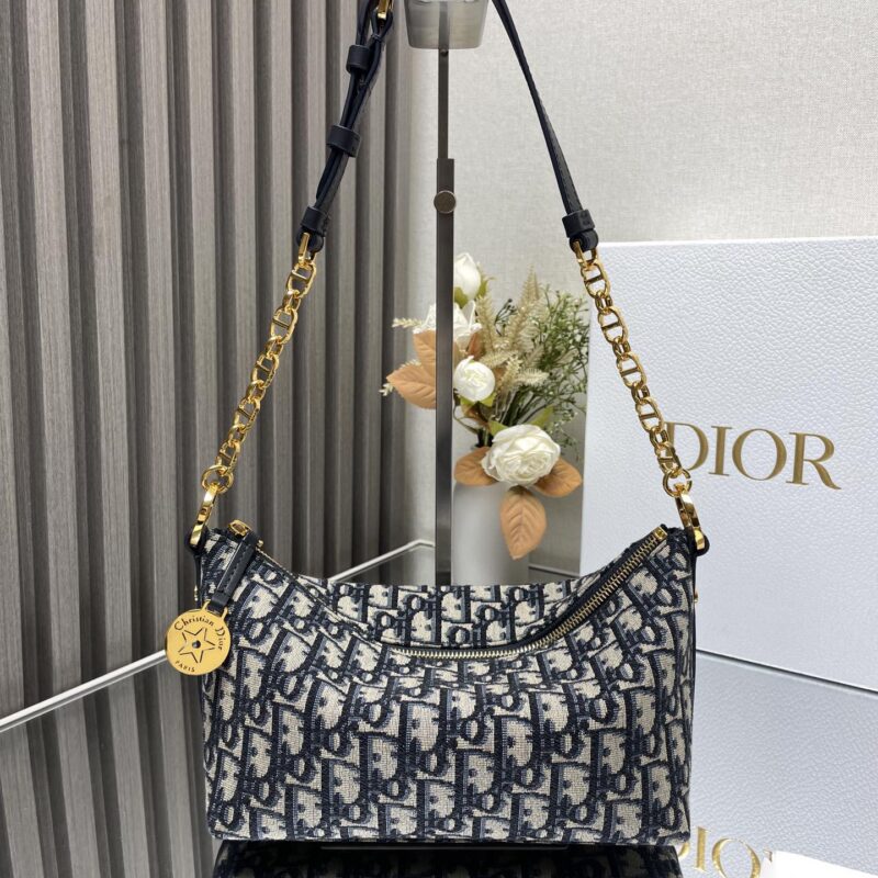 DIOR Hobo 链条手袋 型号:3202 「布蓝」