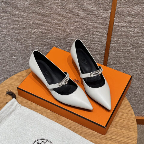 HERMES 336 Kiara 40 高跟鞋 颜色/Colour：浅灰色/Light gray