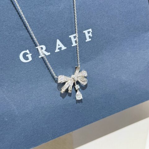 ❗️新品❗️  ☀️新款☑️ Graff Tilda's Bow蝴蝶结满钻水滴💧项链 ☀️