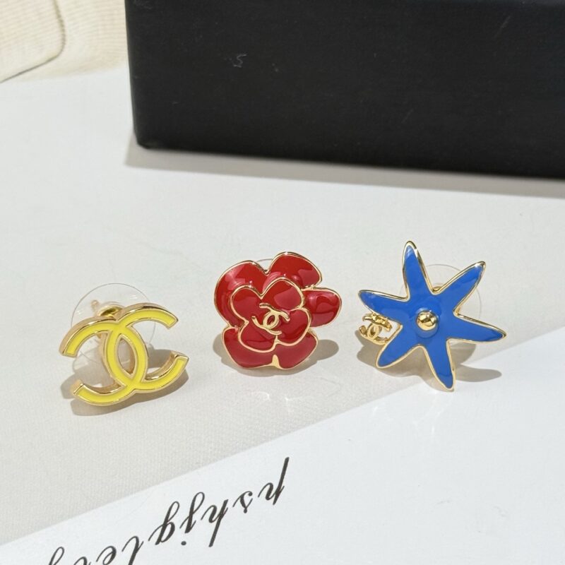 ❗️新品❗️☀️新款☑️ 香奈儿双C 彩色三件套耳钉耳环 ☀️