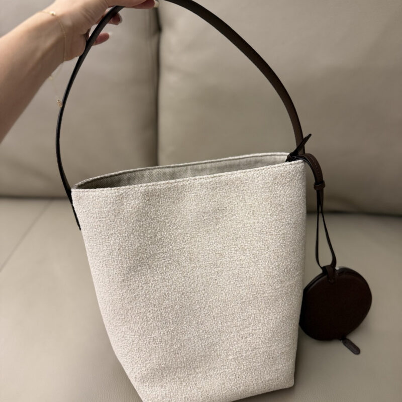 THE ROW N/S Canvas Park Tote 棉麻布拼摩卡棕 型号:TR1233