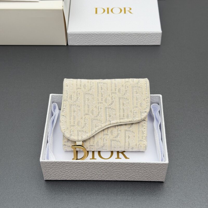 DIOR 【Bloom马鞍钱包系列】 型号:S5652 提花白/小牛皮