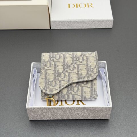 DIOR 【Bloom马鞍钱包系列】 型号:S5652 提花灰/小牛皮