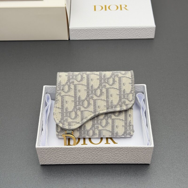 DIOR 【Bloom马鞍钱包系列】 型号:S5652 提花灰/小牛皮