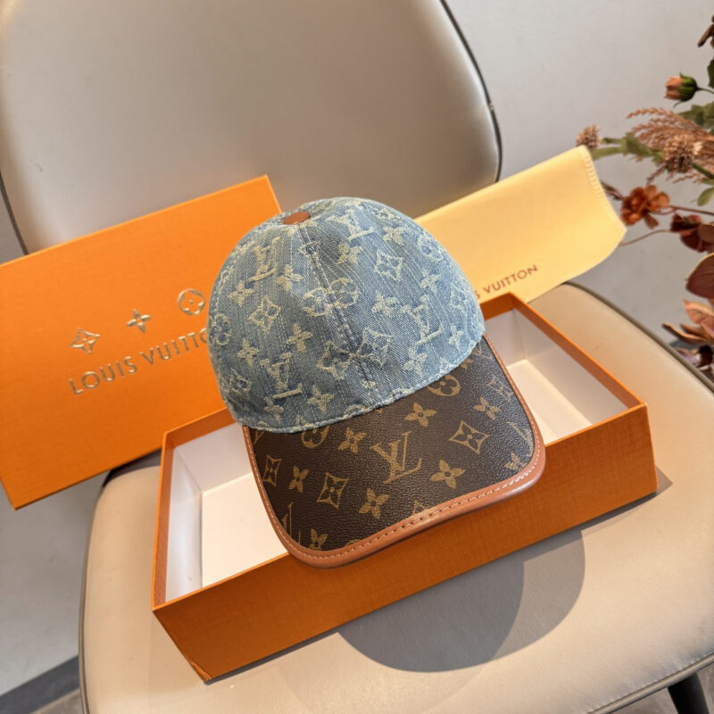 LV (路易威登)新款原单棒球帽 老花拼接