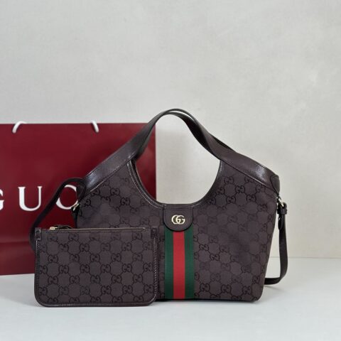 GUCCI 专柜品质，顶级原单货，实物实拍！款号860845深棕帆布