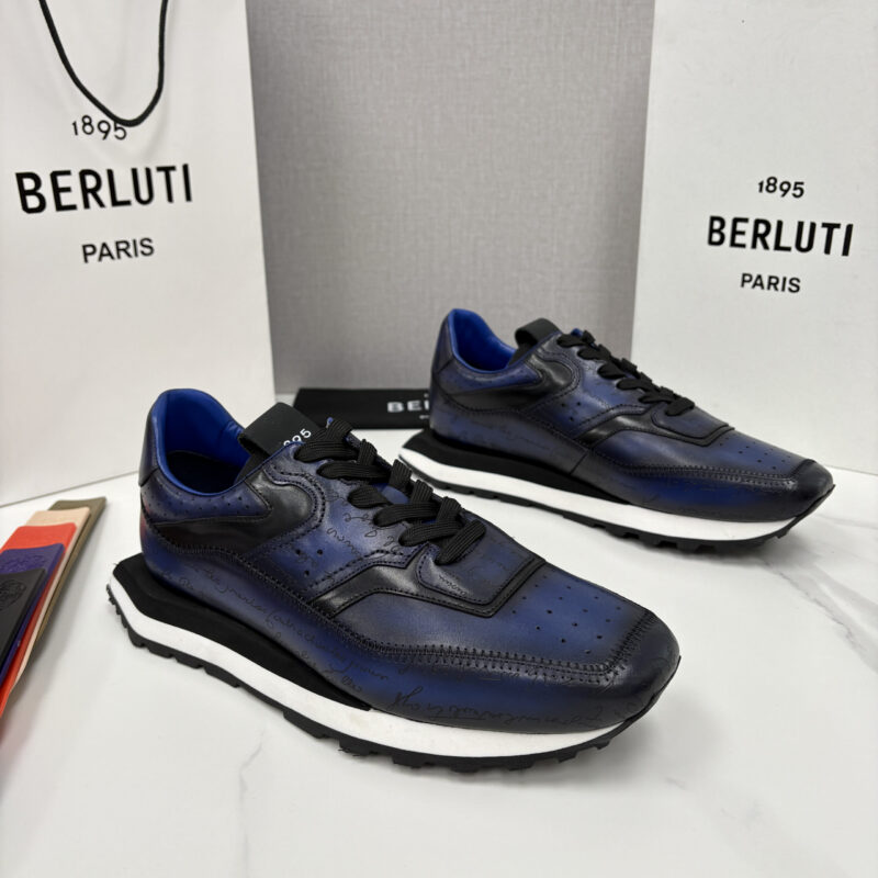 BERLUTI Fly Sneaker 皮革几何厚底运动鞋