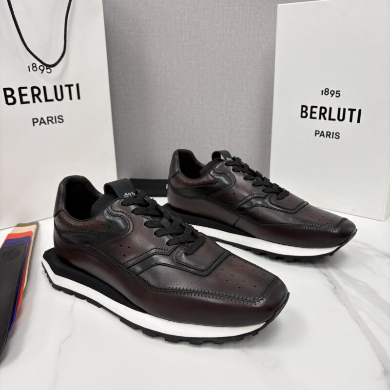 BERLUTI Fly Sneaker 皮革几何厚底运动鞋