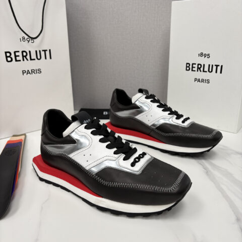 BERLUTI Fly Sneaker 皮革几何厚底运动鞋