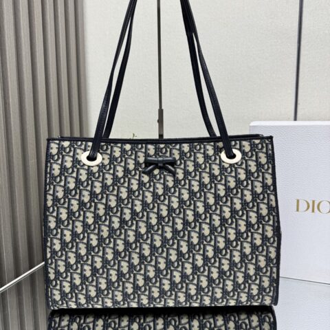 DIOR 新款老花蝴蝶结托特包 型号:1409