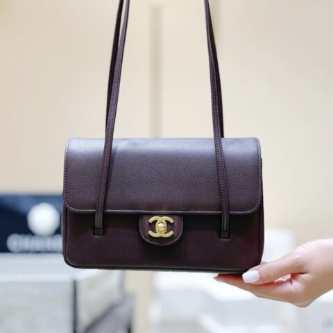CHANEL 26P Preppy coco包王👜 AS6130 小号红棕色