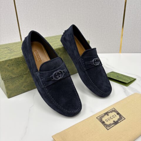 GUCCI 饰马衔扣男士驾车鞋
