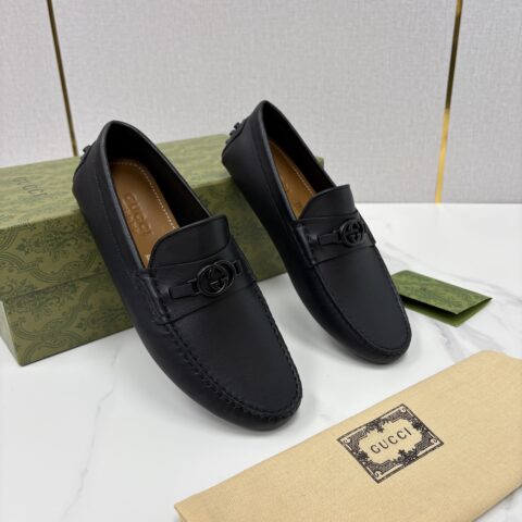 GUCCI 饰马衔扣男士驾车鞋