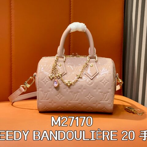 【原单精品】M27170粉色漆皮 链条speedy枕头包 SPEEDY BANDOULIÈRE 20 手袋