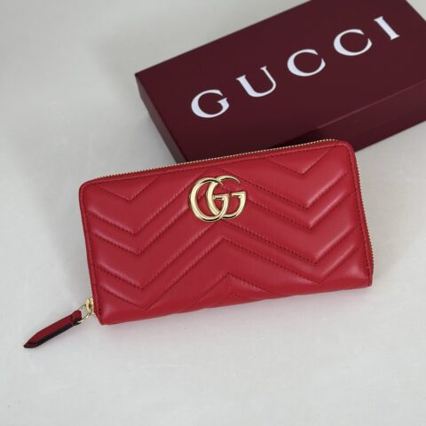 GUCCI 专柜品质，顶级原单货，实物实拍！443123亮红羊皮