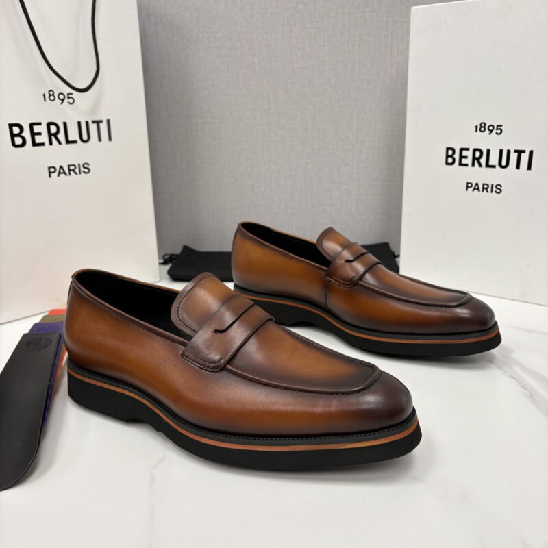 BERLUTI New Alessio皮革乐福鞋鞋