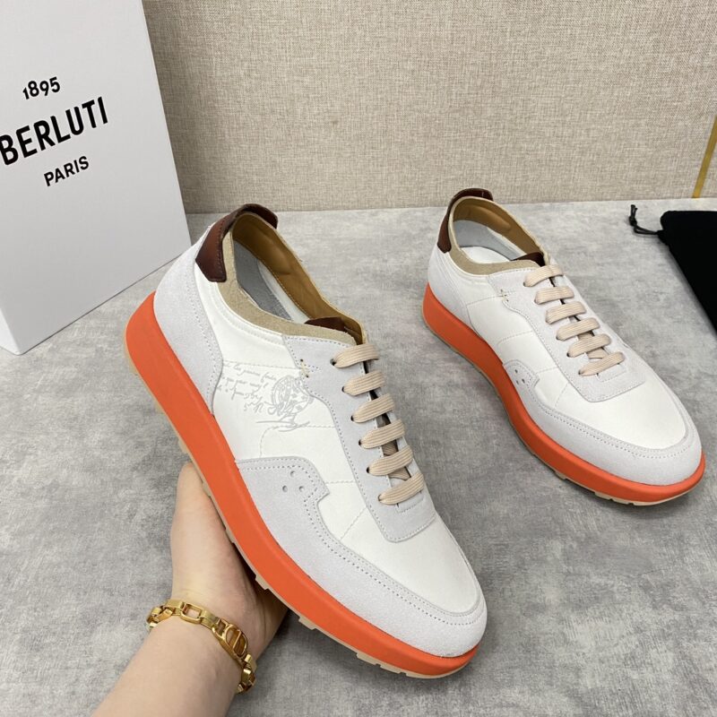 BERLUTI 轻盈Track反毛皮革与尼龙运动鞋