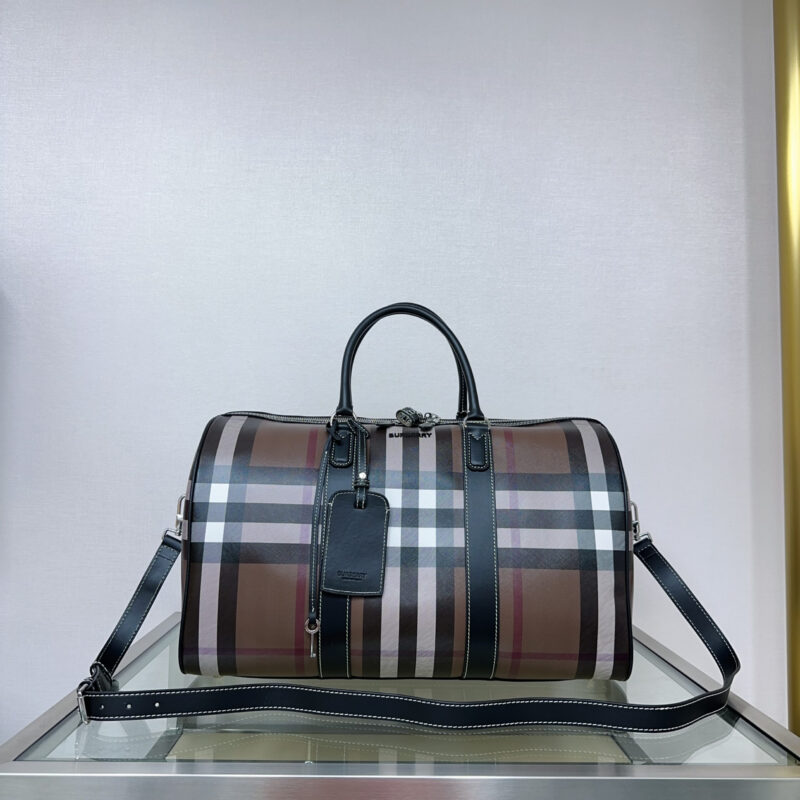 Burberry B家最新灰色格纹 空间充裕的旅行🧳袋 型号0921