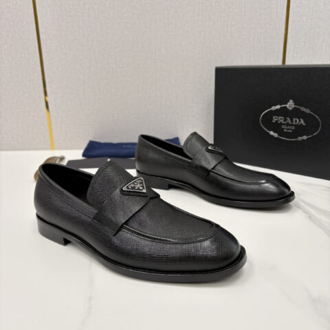 PRADA Saffiano系列男士皮革乐福鞋