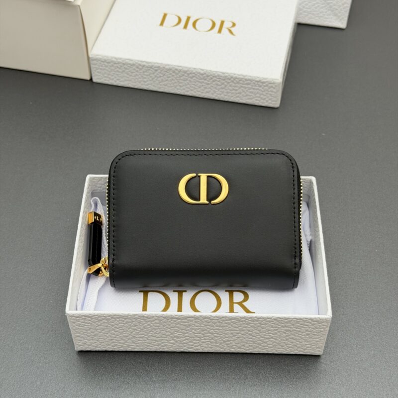 DIOR Montaigne Voysgeur小拉链包系列 型号：S2155  黑色/小牛皮