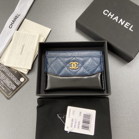 CHANEL 小香进口意大利皮 84386 蓝色金色五金