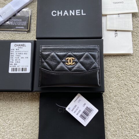 CHANEL 小香进口意大利皮 84386 黑色金色五金