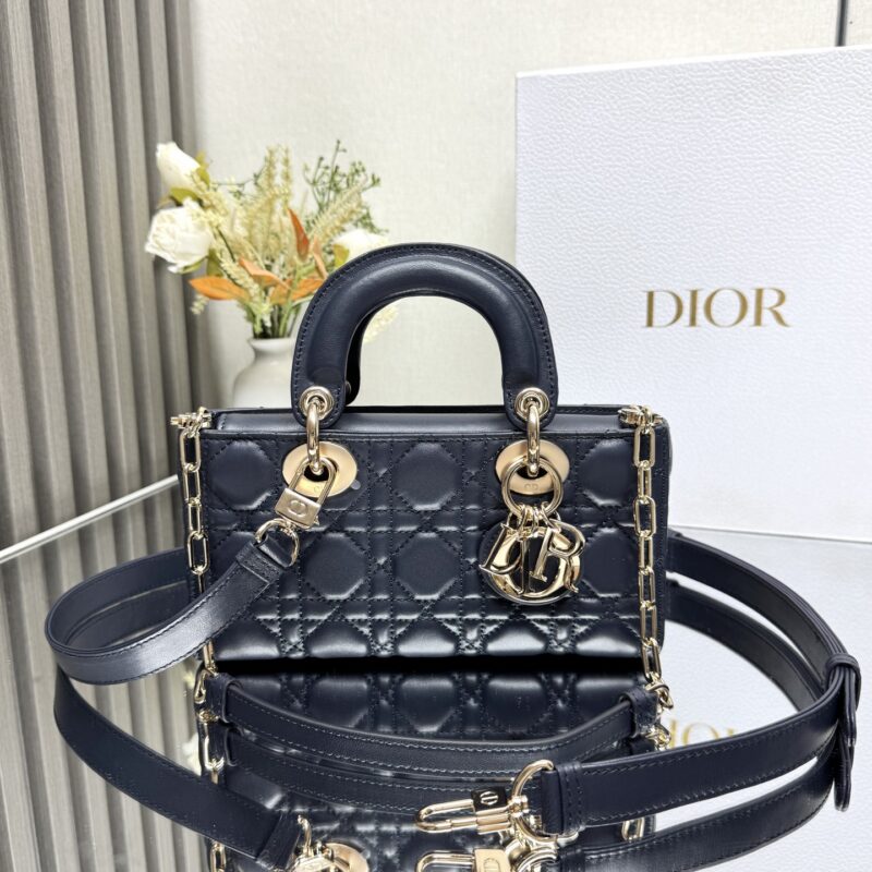 DIOR LADY D-JOY 手袋「深蓝色小羊皮」 型号：0613 小号