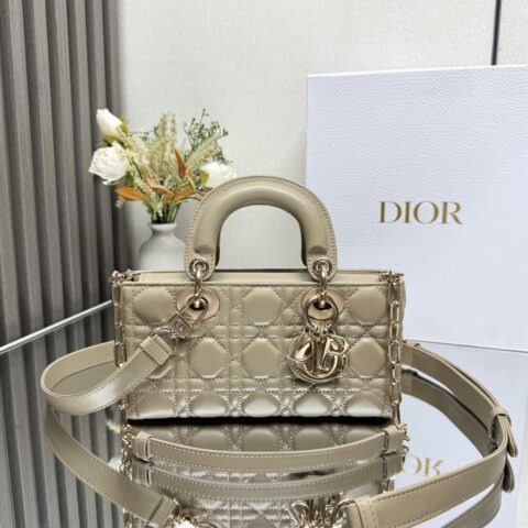 DIOR LADY D-JOY 手袋「杏色小羊皮」 型号:0613 小号