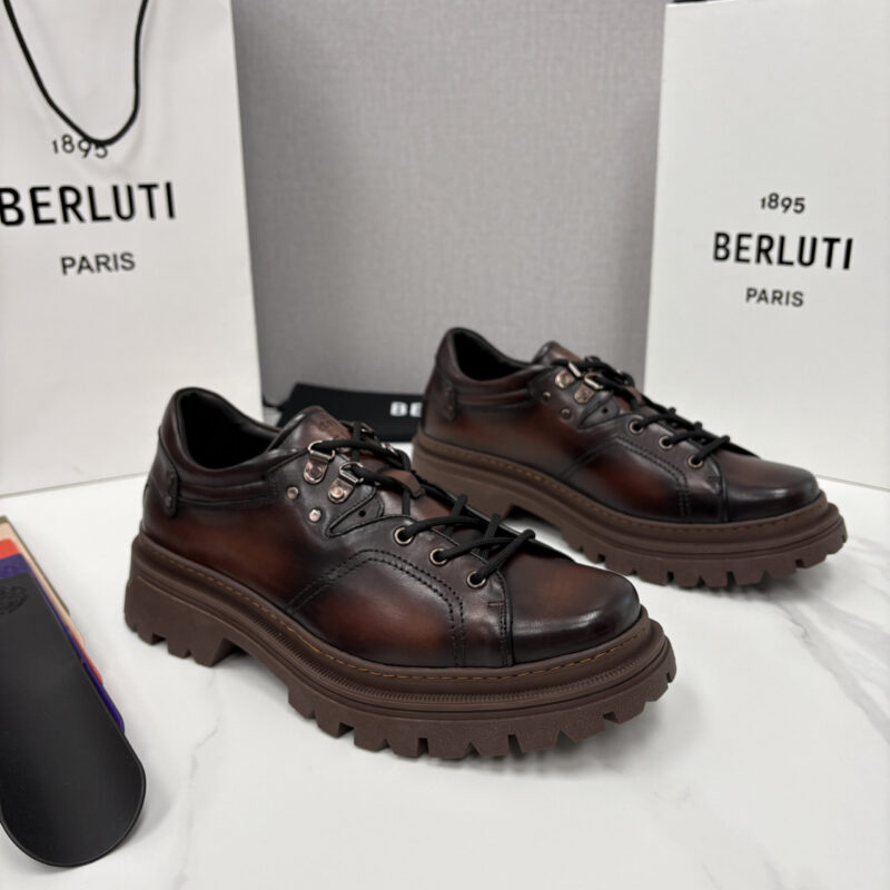BERLUTI Brunico 厚底皮鞋“貔貅”德比鞋