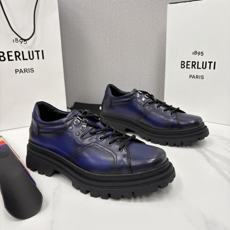 BERLUTI Brunico 厚底皮鞋“貔貅”德比鞋