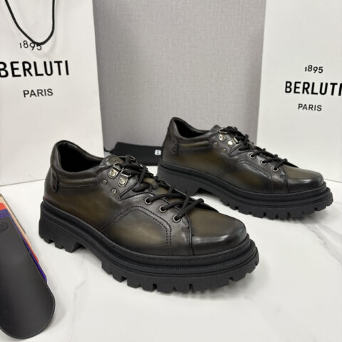BERLUTI Brunico 厚底皮鞋“貔貅”德比鞋