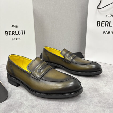BERLUTI New Oslo 皮革乐福鞋皮鞋