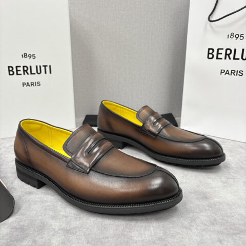 BERLUTI   New Oslo 皮革乐福鞋皮鞋